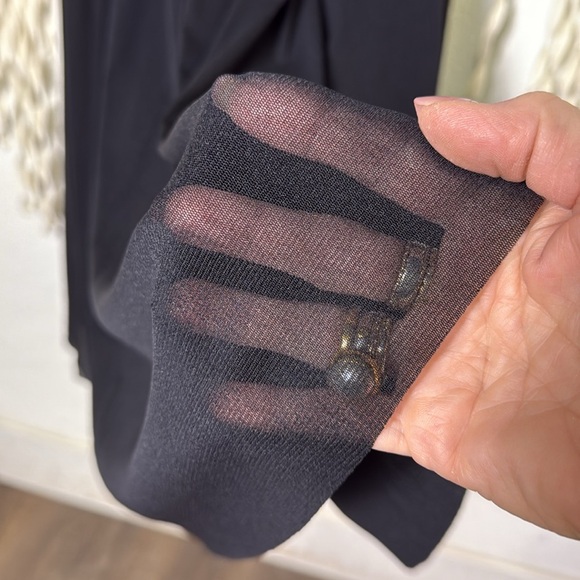 Y2K Vivienne Tam Black Mesh Below Knee Strappy Back Dress Waist Detail 1/small - Picture 9 of 12